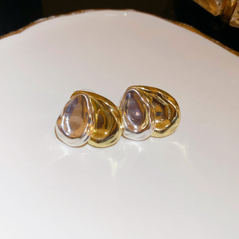 Wholesale Diamond Inlaid Flower Oval Pearl Alloy Earrings